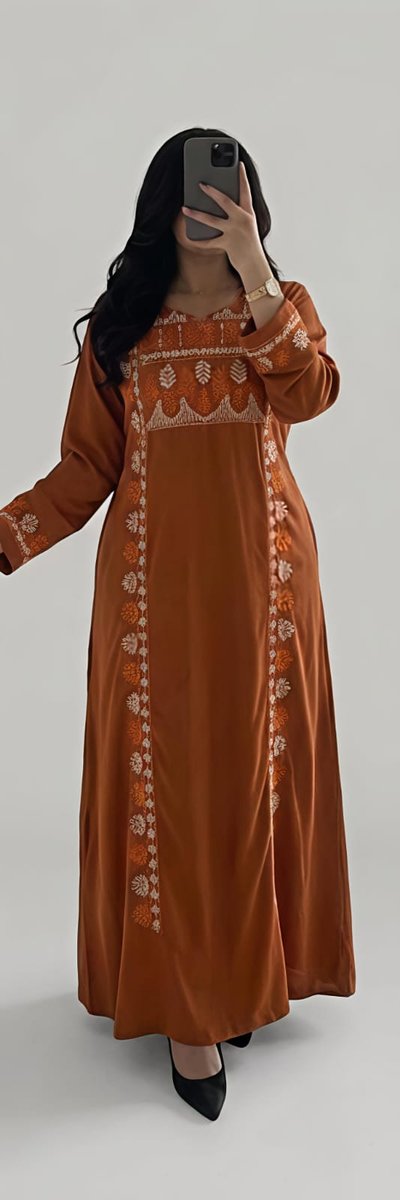 عباية أغادير مطرزة كم طويل خامة قطن مراسي